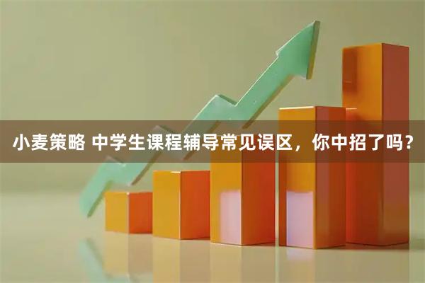 小麦策略 中学生课程辅导常见误区，你中招了吗？